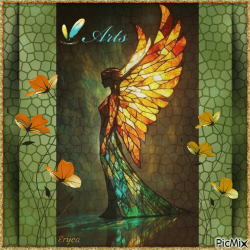 L'ange - vitrail original